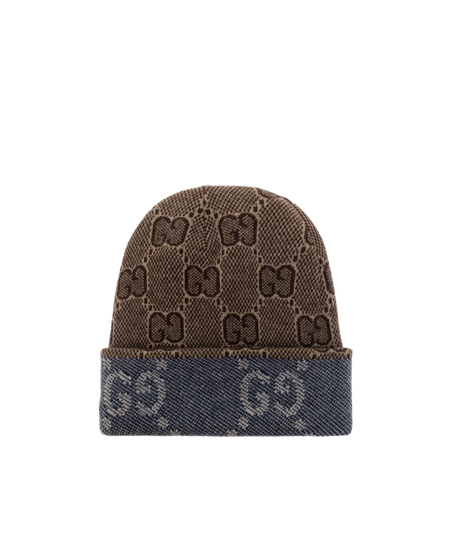 Gucci Gg-jacquard Wool Beanie In Black
