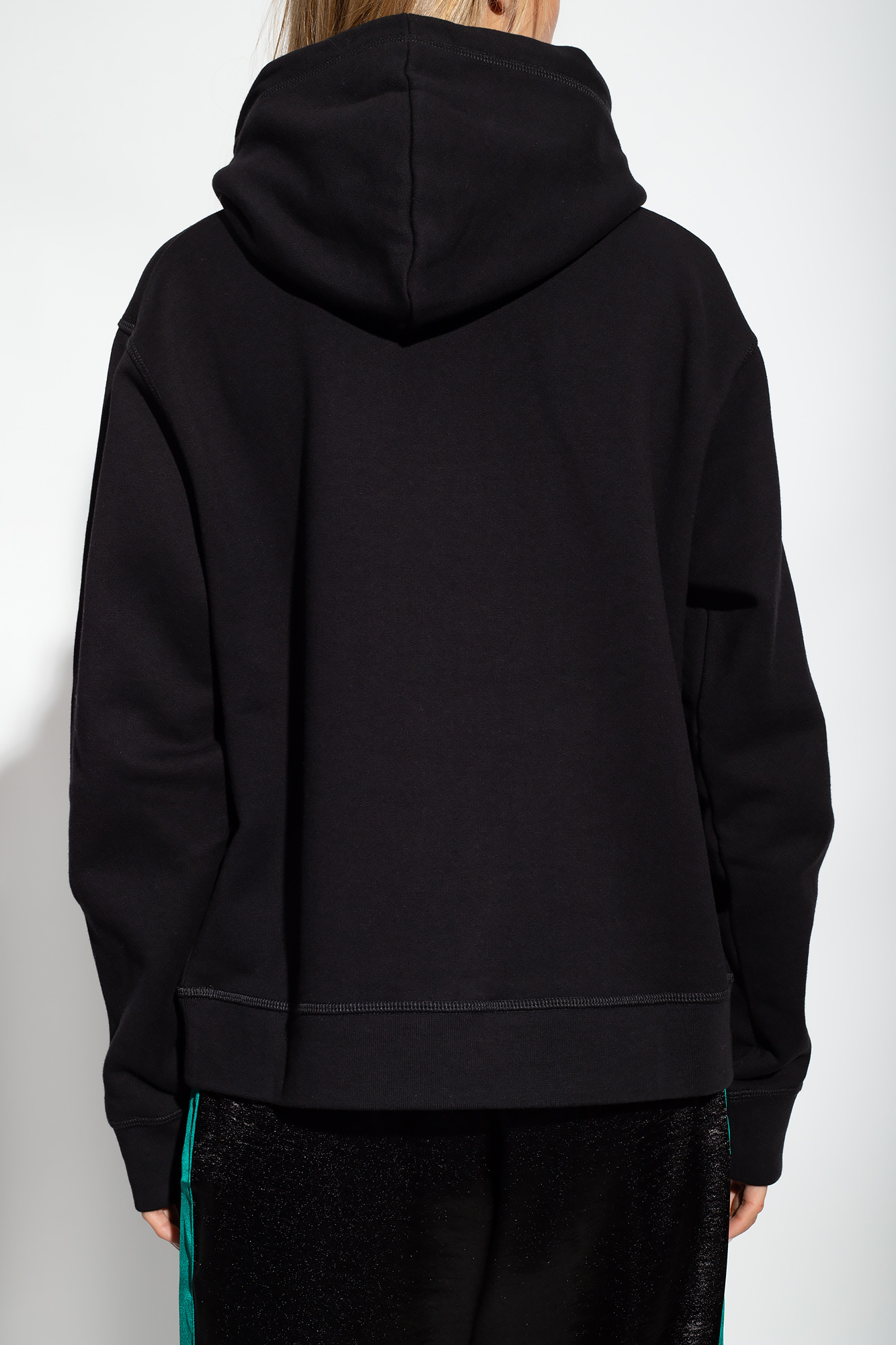 Dsquared2 Logo-print Drawstring Cotton Hoodie In Black