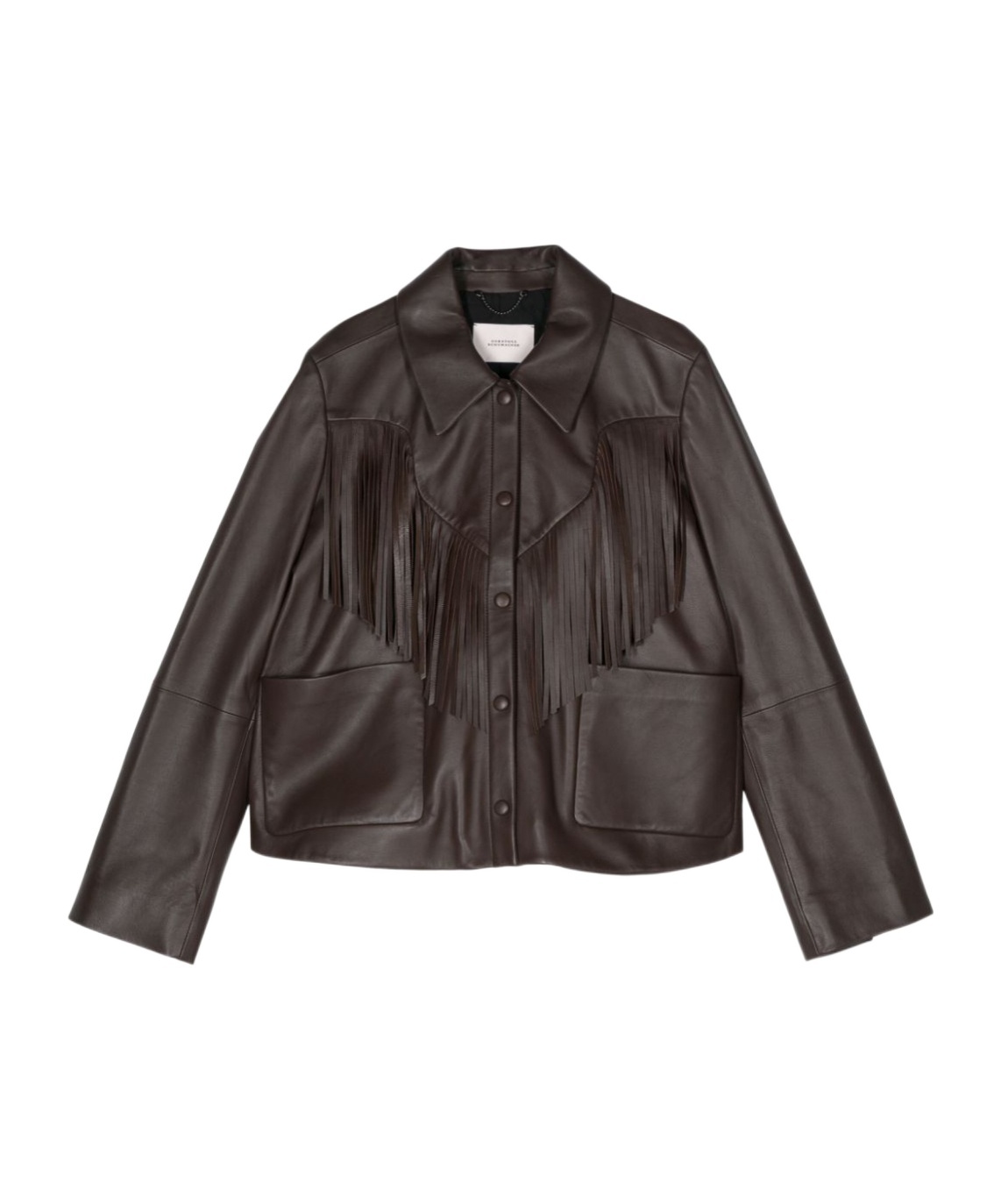 Dorothee Schumacher Fringe-detail Leather Jacket In Black