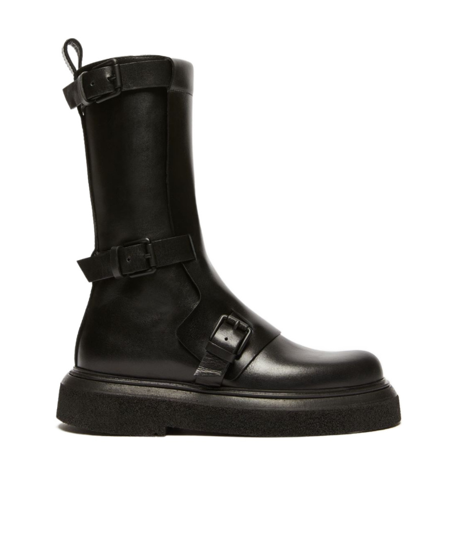 Max Mara Round-head Short Boots In Black