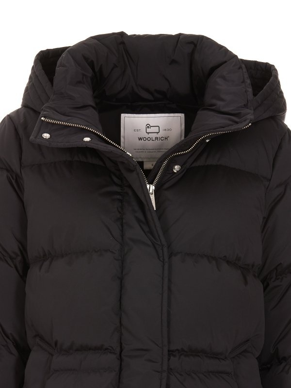 Woolrich Hooded Down Jacket In Black