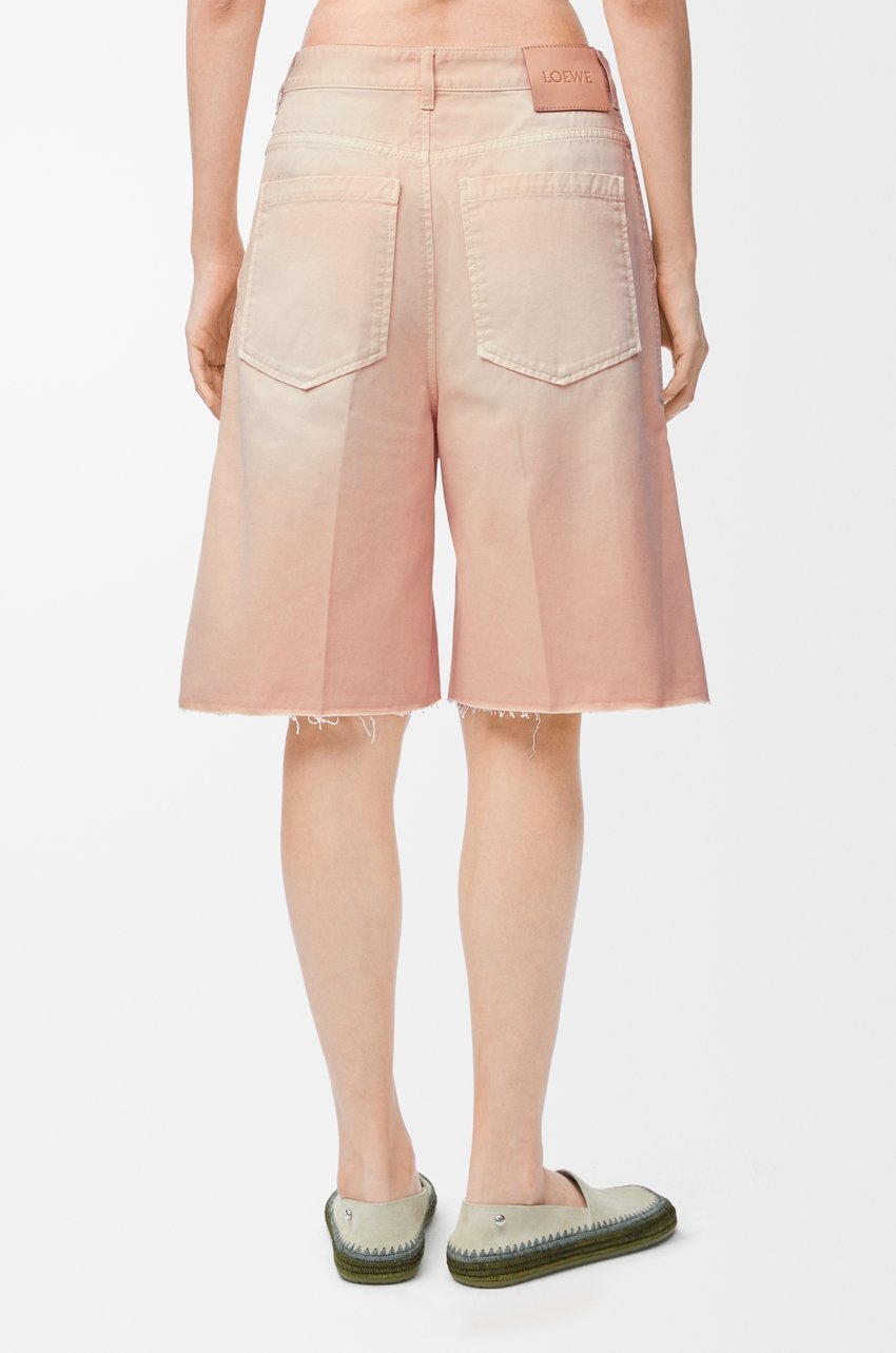 Loewe Pink Cotton Bermuda Shorts With Anagram Logo In Light Pink