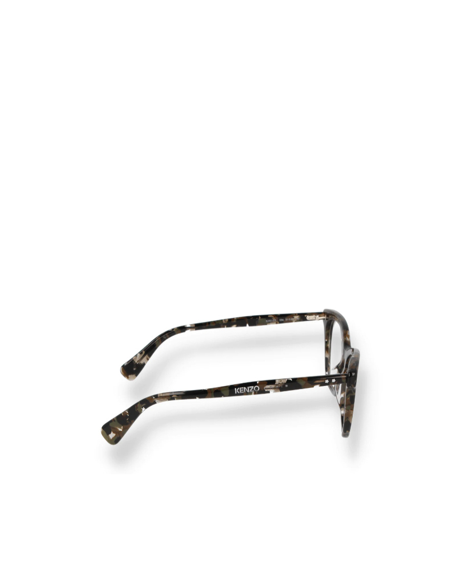 Kenzo Tortoiseshell Logo-arm Glasses In Black