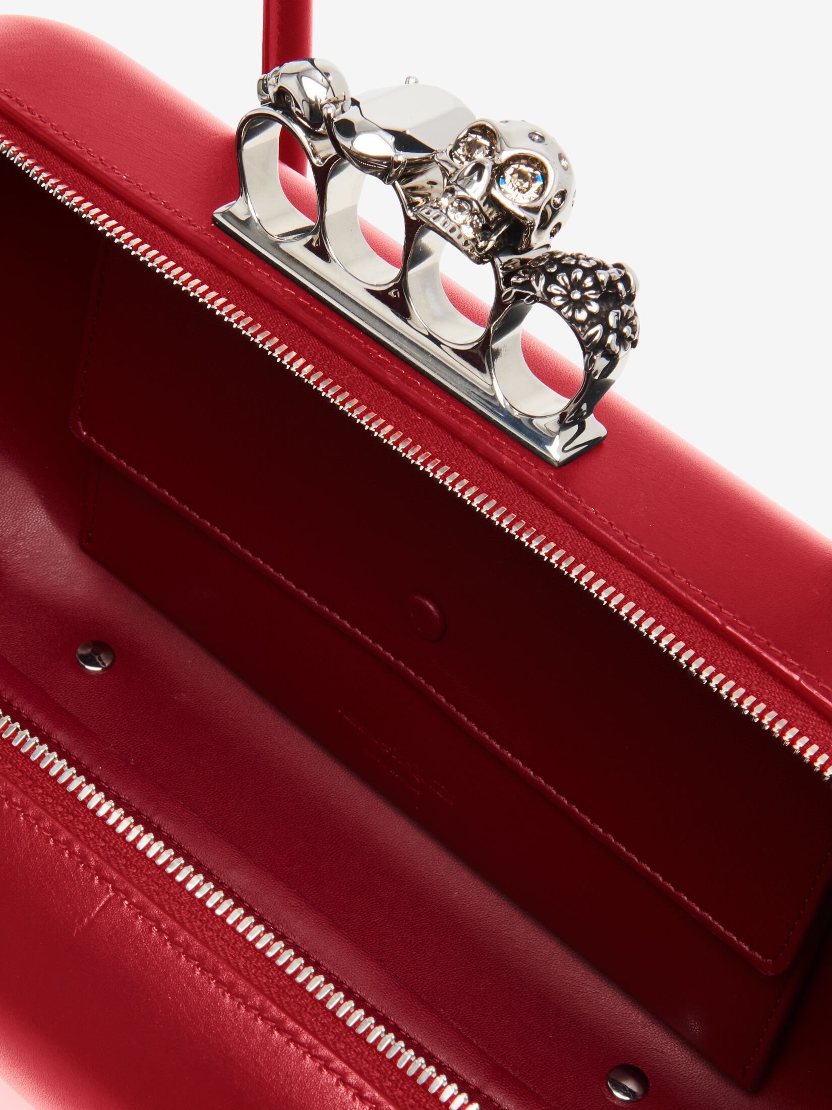 Alexander Mcqueen The Reverse Leather Clutch In Red