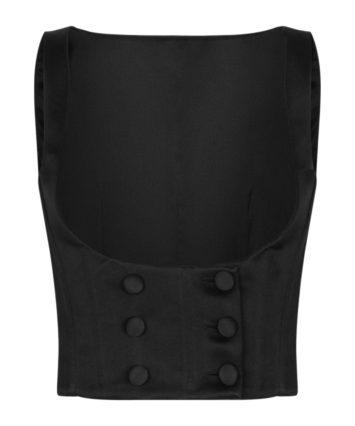 Dolce & Gabbana Double-breasted Duchess Silk Tuxedo Waistcoat In Black