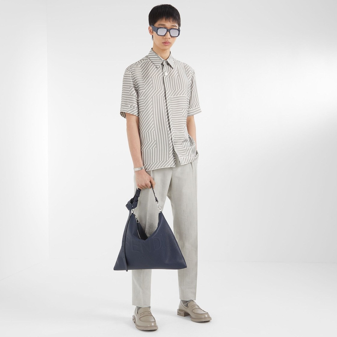 Fendi After Leather Shoulder Bag In Blue
