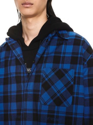 Shop Off-white Checked Flannel Shirt In Blue