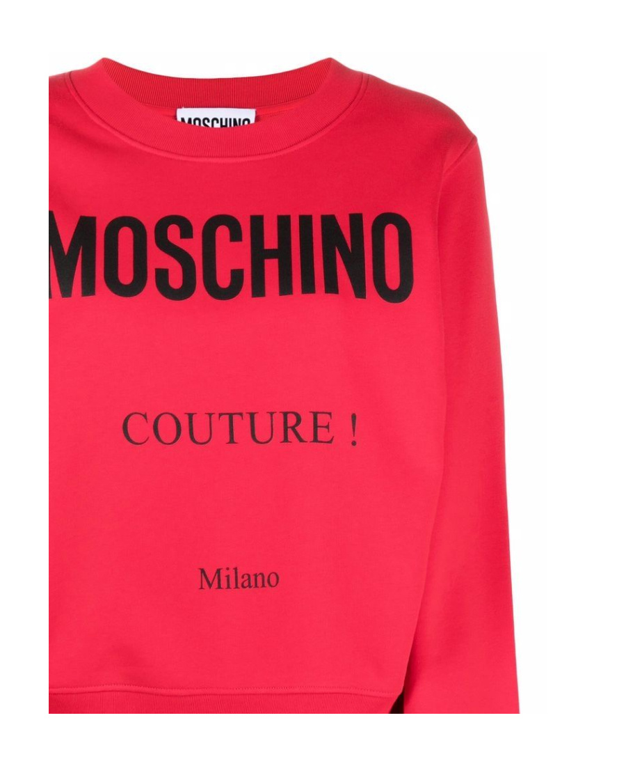 Moschino Logo-print Cotton Sweatshirt In Red