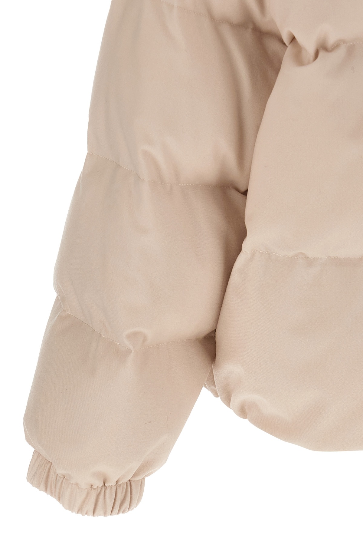 Yves Salomon Down Jacket With Mittens Puffer Jackets White In Brown