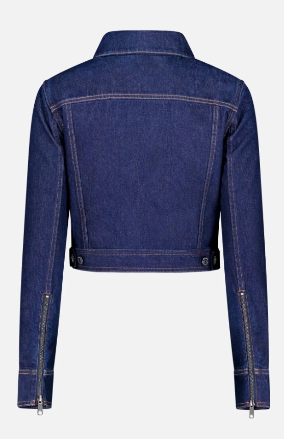 Veronica Beard Patty Fitted Long Sleeve Denim Jacket In Blue