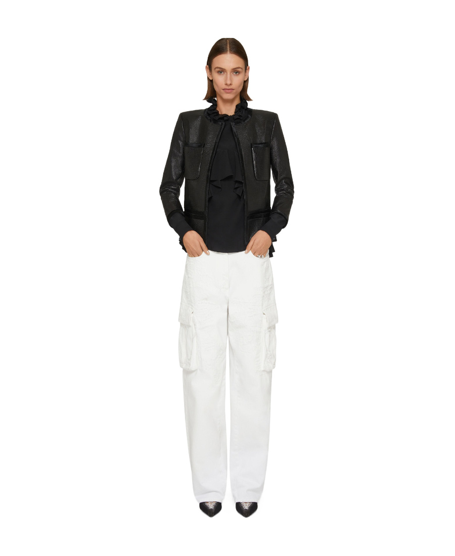 Givenchy Distressed Straight-leg Cargo Jeans In White