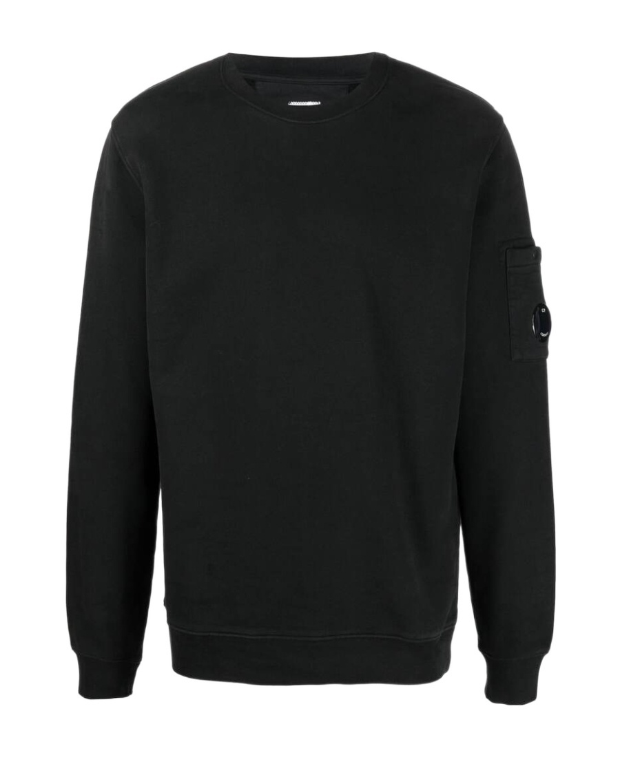 C.p. Company Logo Patch Cotton Sweatshirt In Black