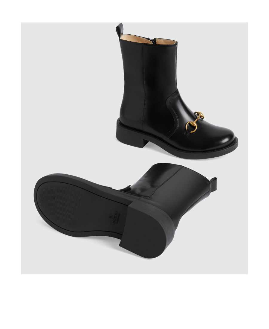 Gucci Horsebit-detail Ankle Boots In Black