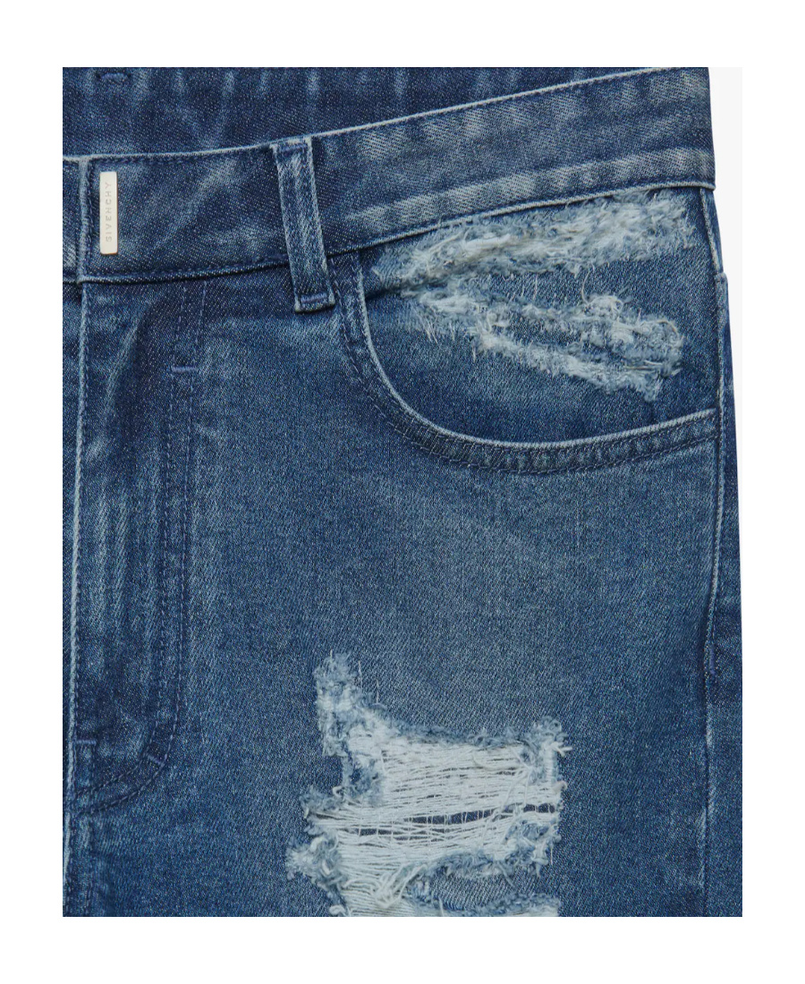 Givenchy Skinny Jeans With Broken Holes In Blue