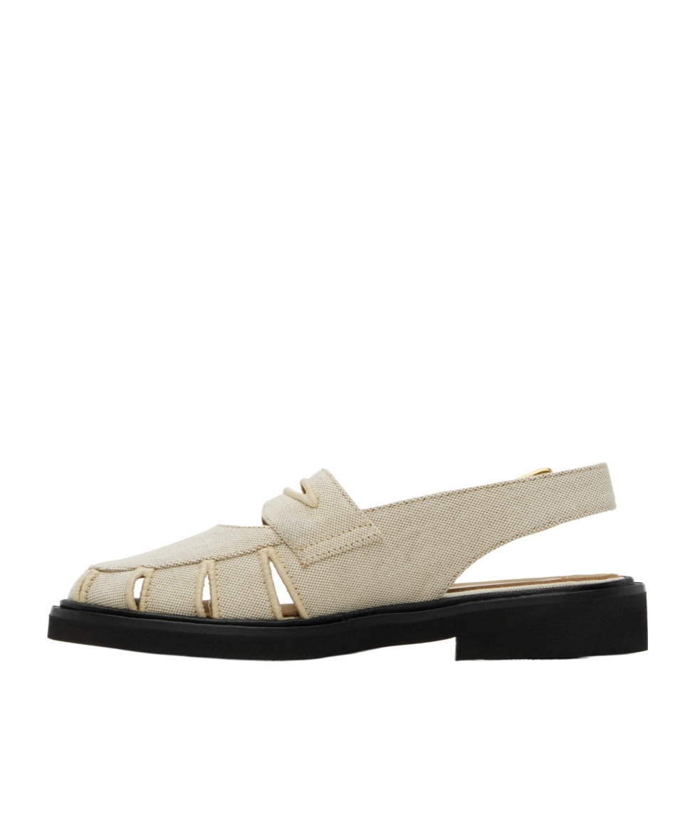 Thom Browne Beige Slingback Cutout Sandals In Nude