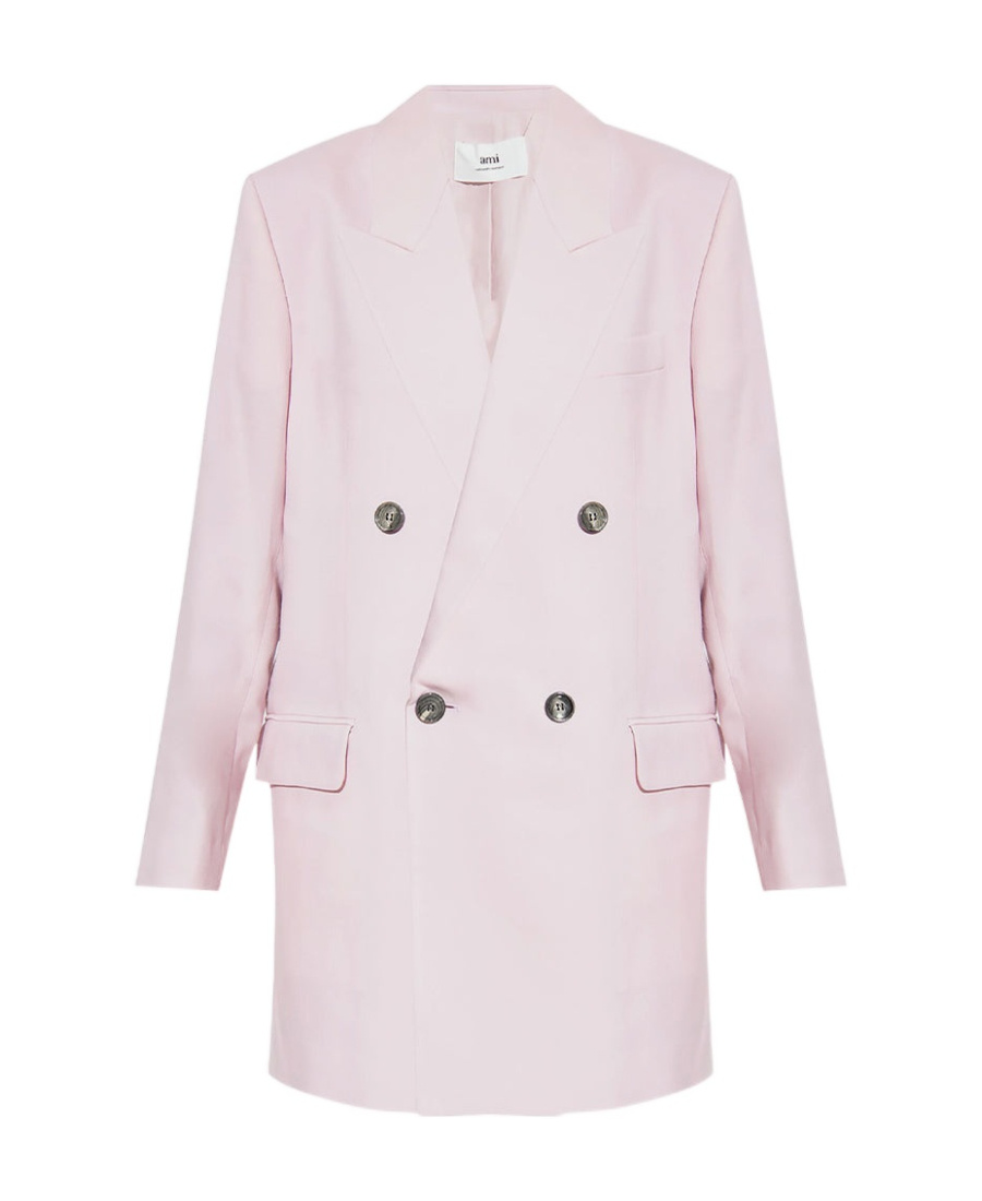 Shop Ami Alexandre Mattiussi Double-breasted Wool Blazer In Purple