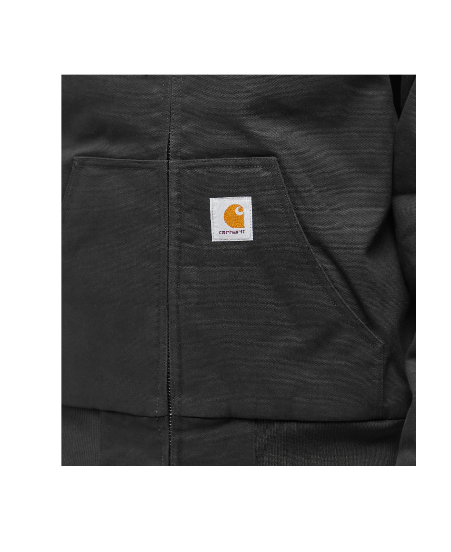 Carhartt Hoded Zipper Jacket In Black