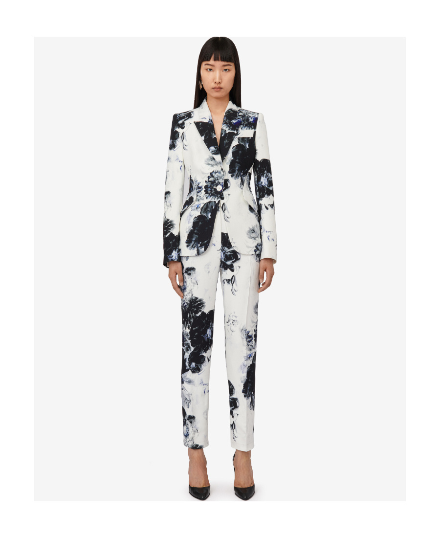 Alexander Mcqueen High-waisted Cigarette Trousers In White