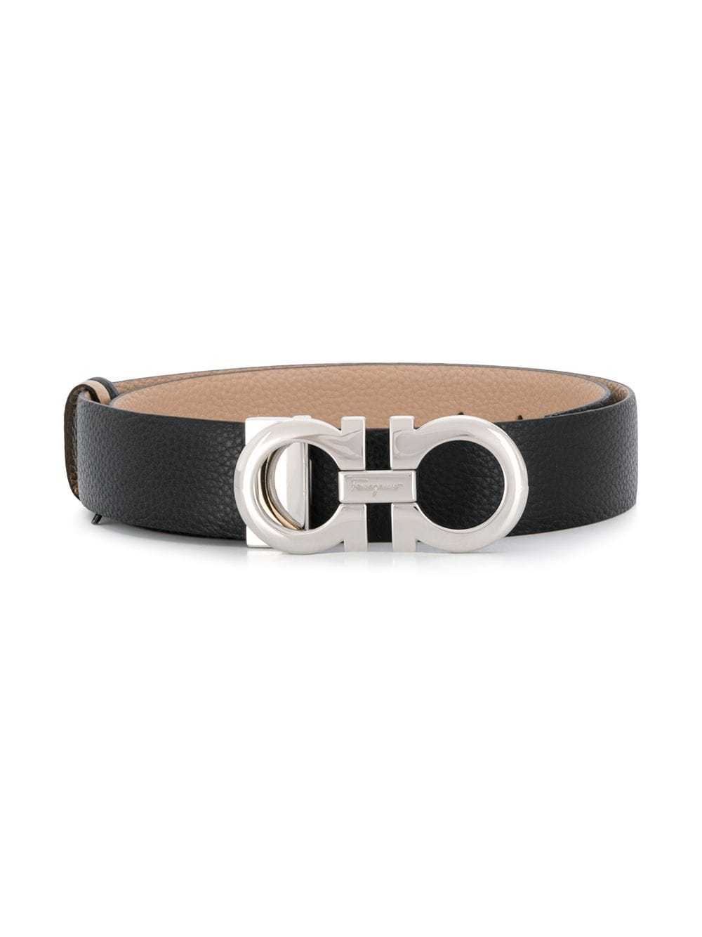 Ferragamo Gancini Reversible Leather Belt In Nude