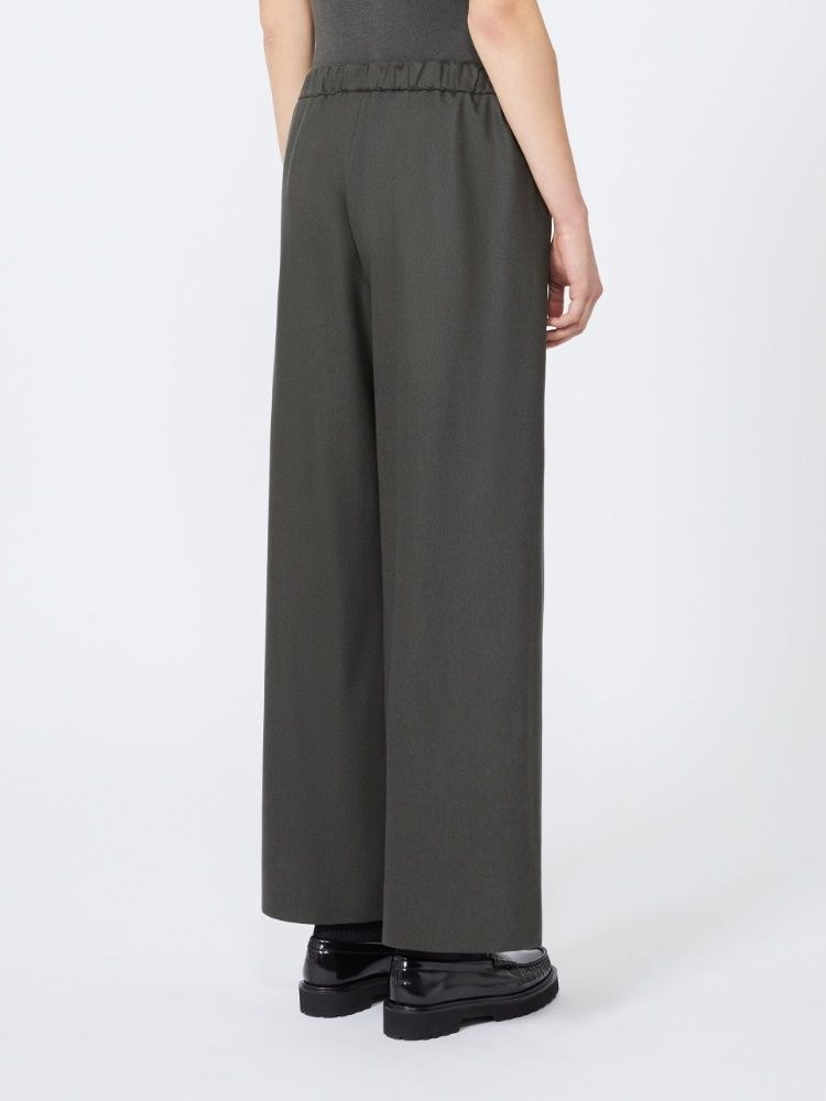 Max Mara Cotton Drawstring Trousers In Gray