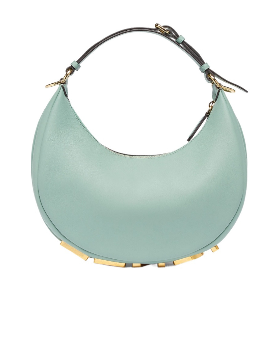 Fendi Graphy Leather Shoulder Bag In Green