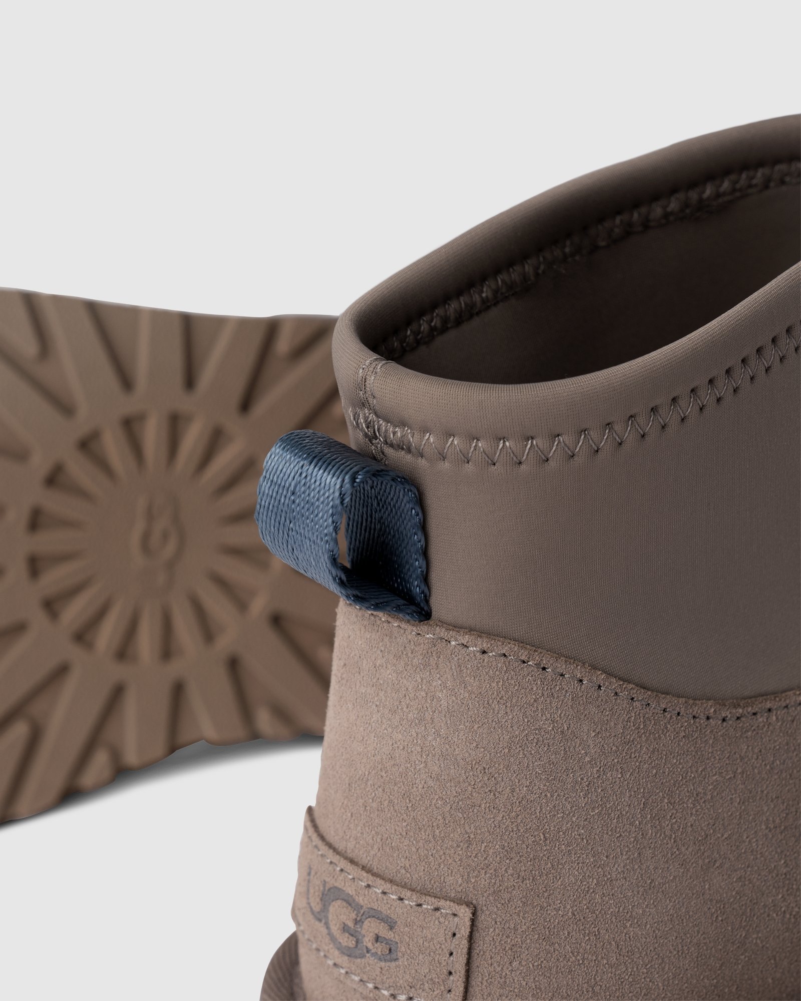 Ugg Mini Dipper Suede Ankle Boots Smoke Plume In Brown