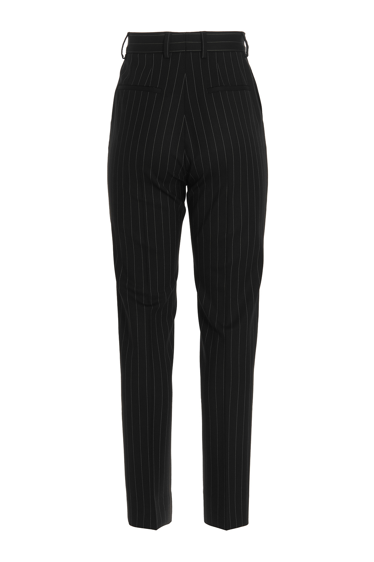 Dolce & Gabbana Striped Tailored High-waist Trousers In Black