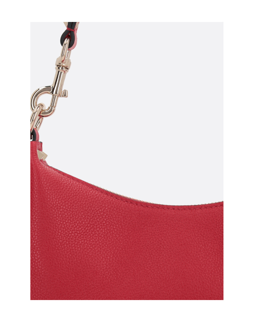 Valentino Small Rockstud Leather Shoulder Bag In Red