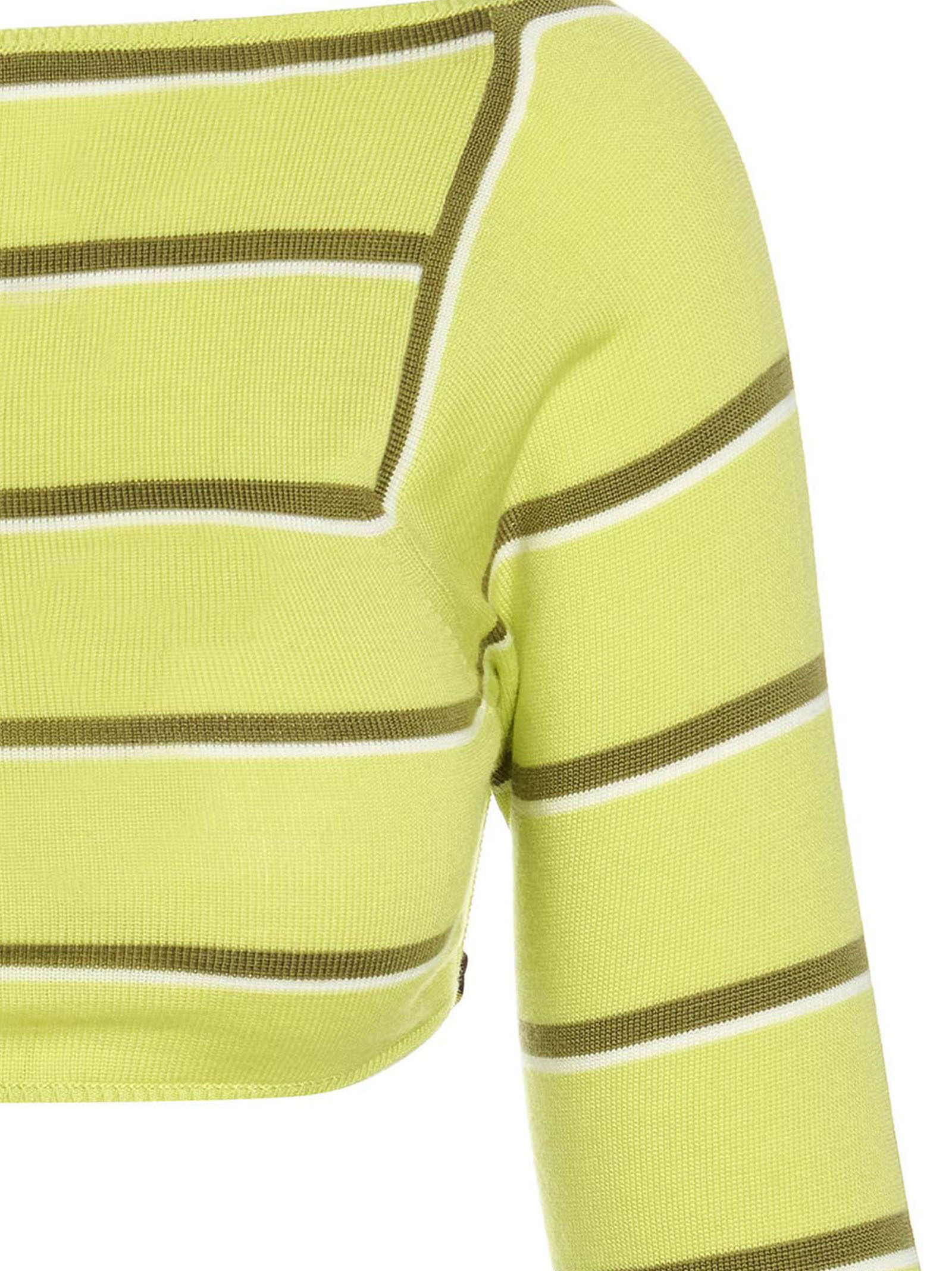 Pucci Woman Top Lime Green Size M Wool, Silk In Yellow
