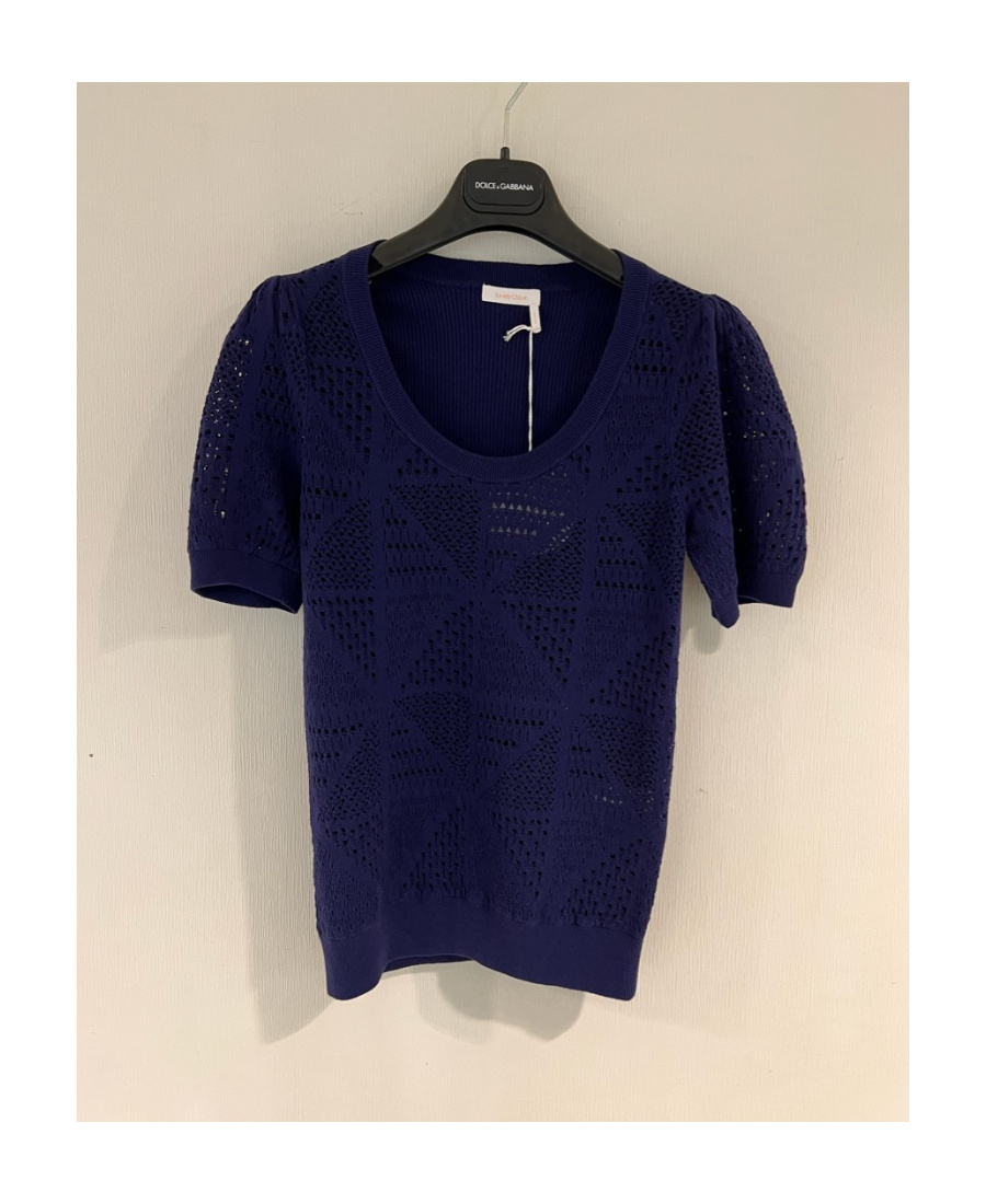 See By Chloé Knitted Short-sleeved Pullover In Black