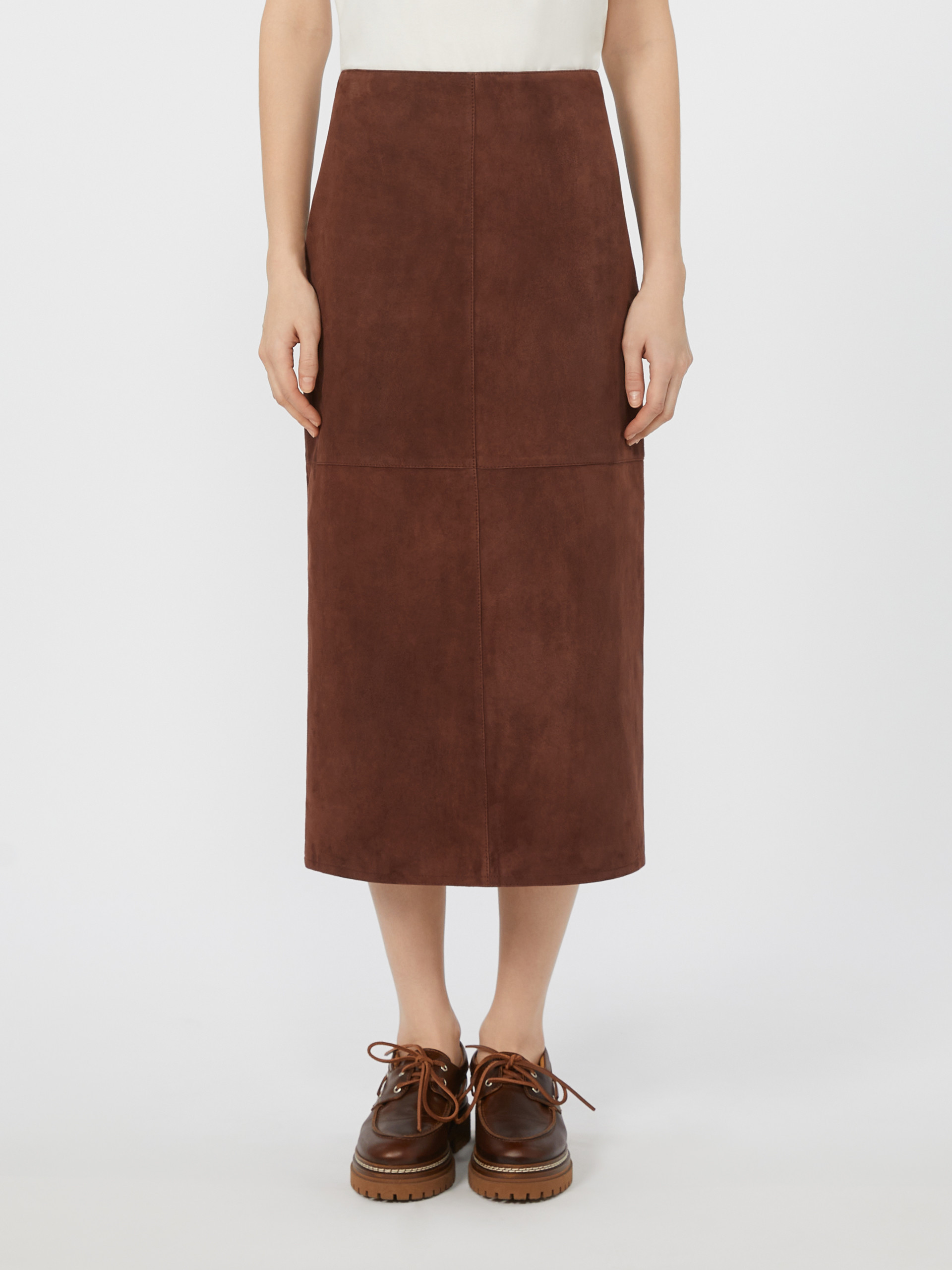 Weekend Max Mara Slit Skirt In Brown
