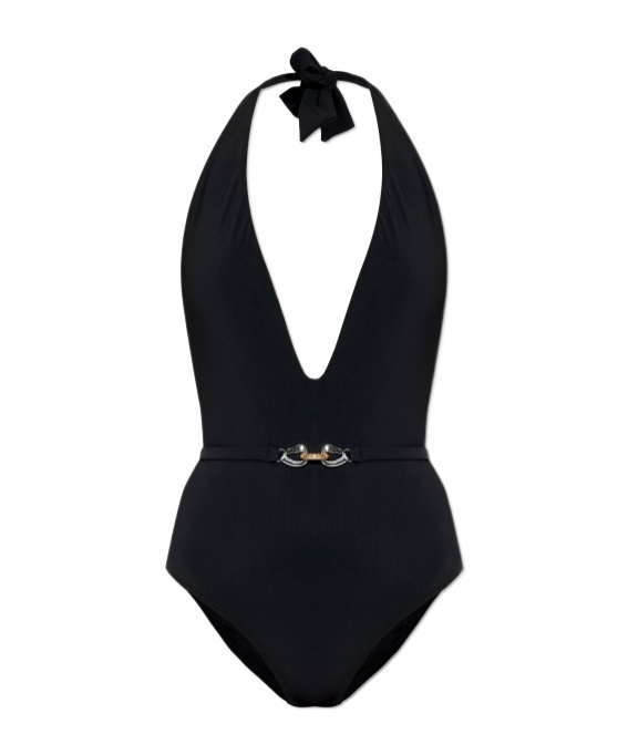 Tory Burch Jessa V-neck One-piece Swimsuit In Black