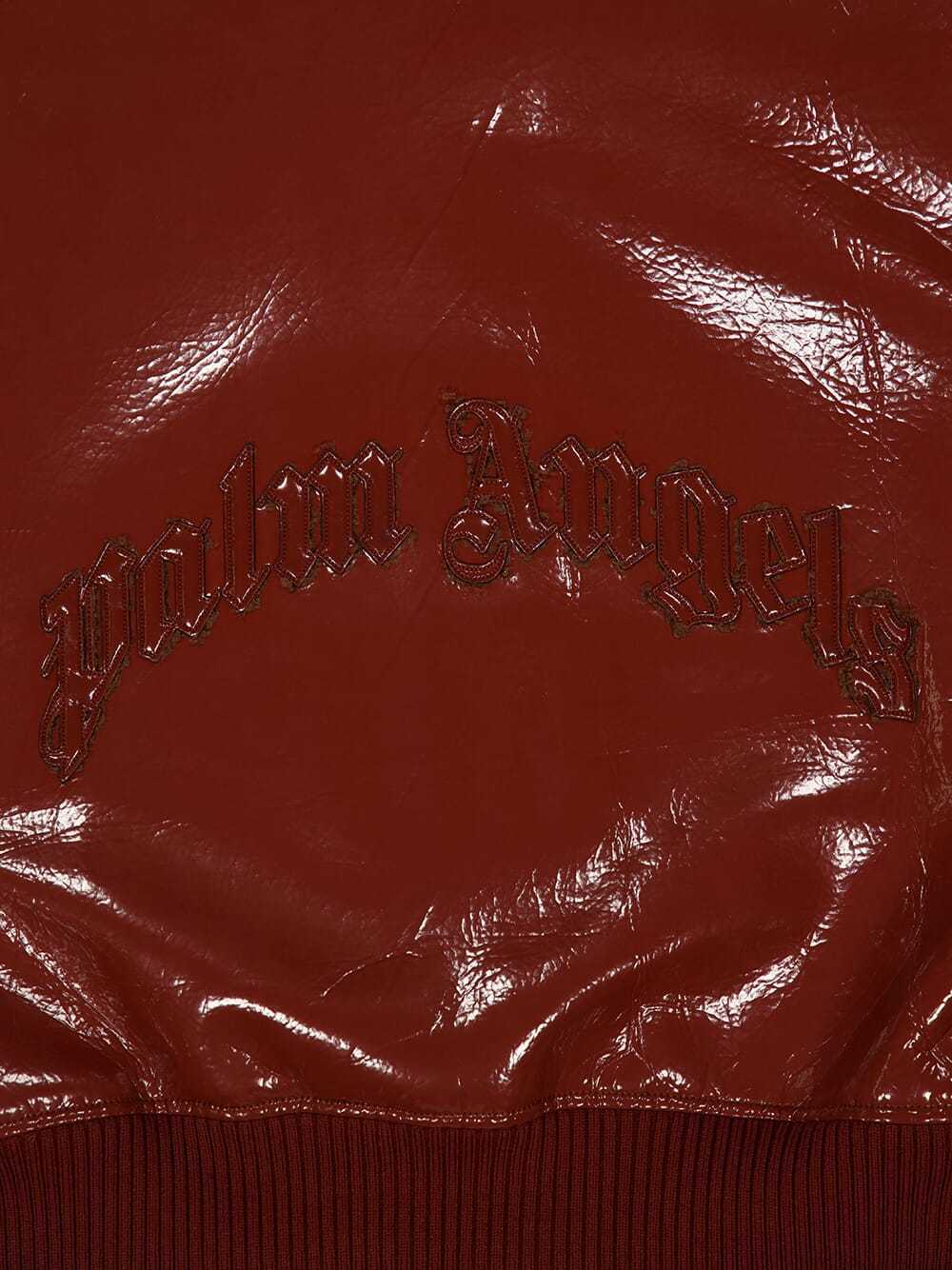 Palm Angels Curved Logo Bomber Jacket In Brown