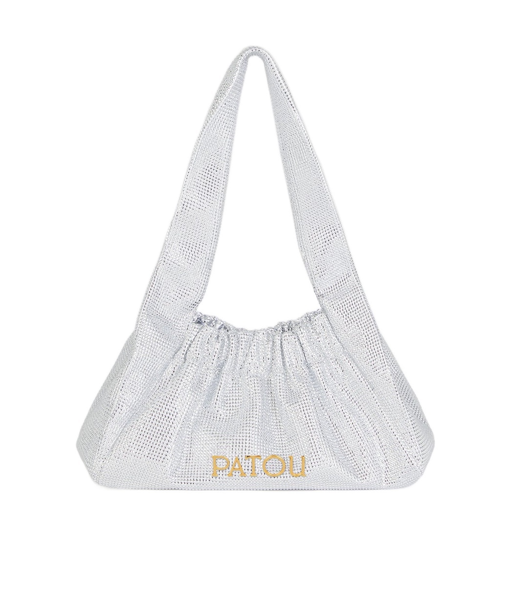 Shop Patou Le Biscuit Fabric Shoulder Bag In White