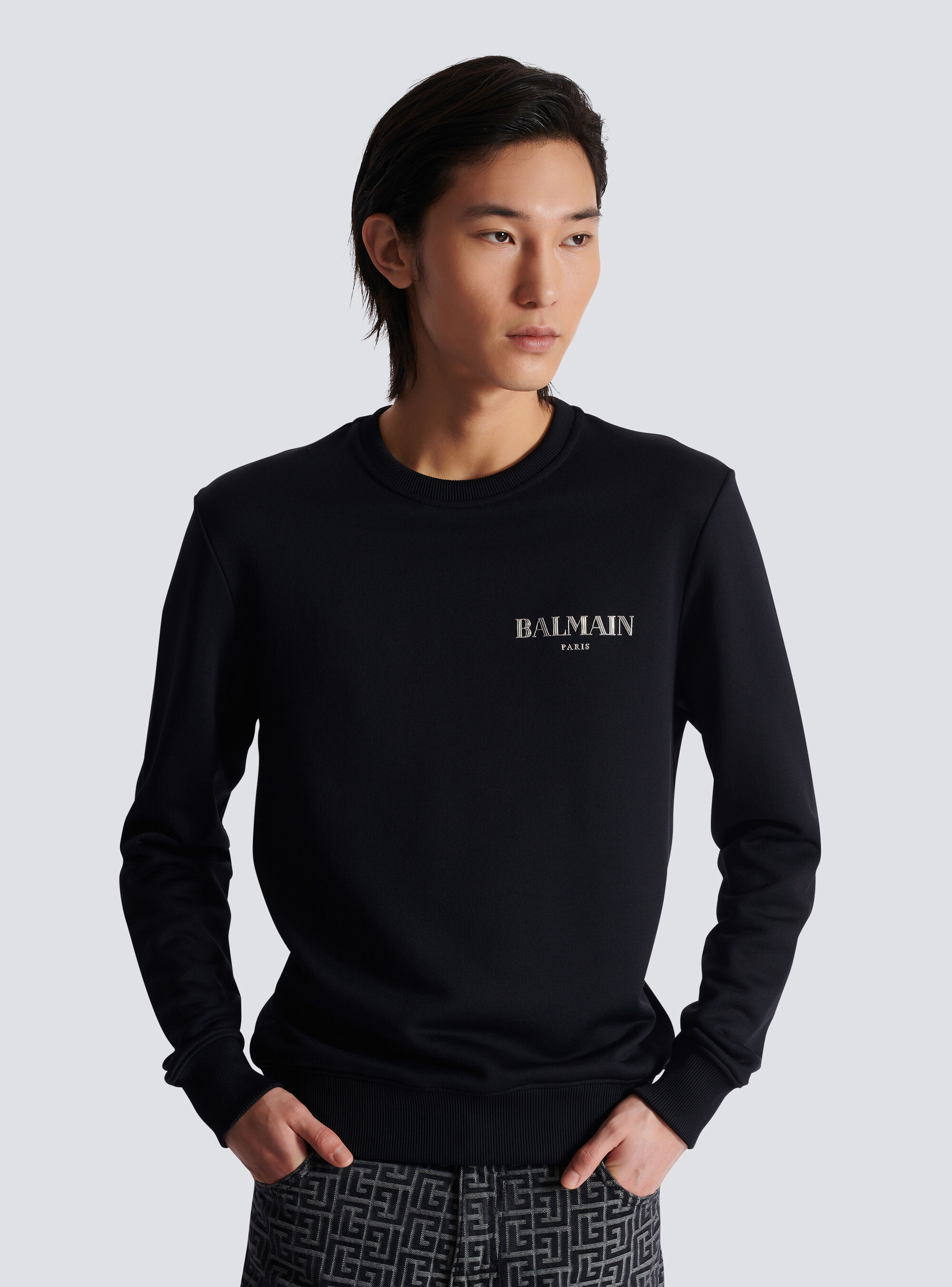 Shop Balmain Vintage Sweatshirt In Black