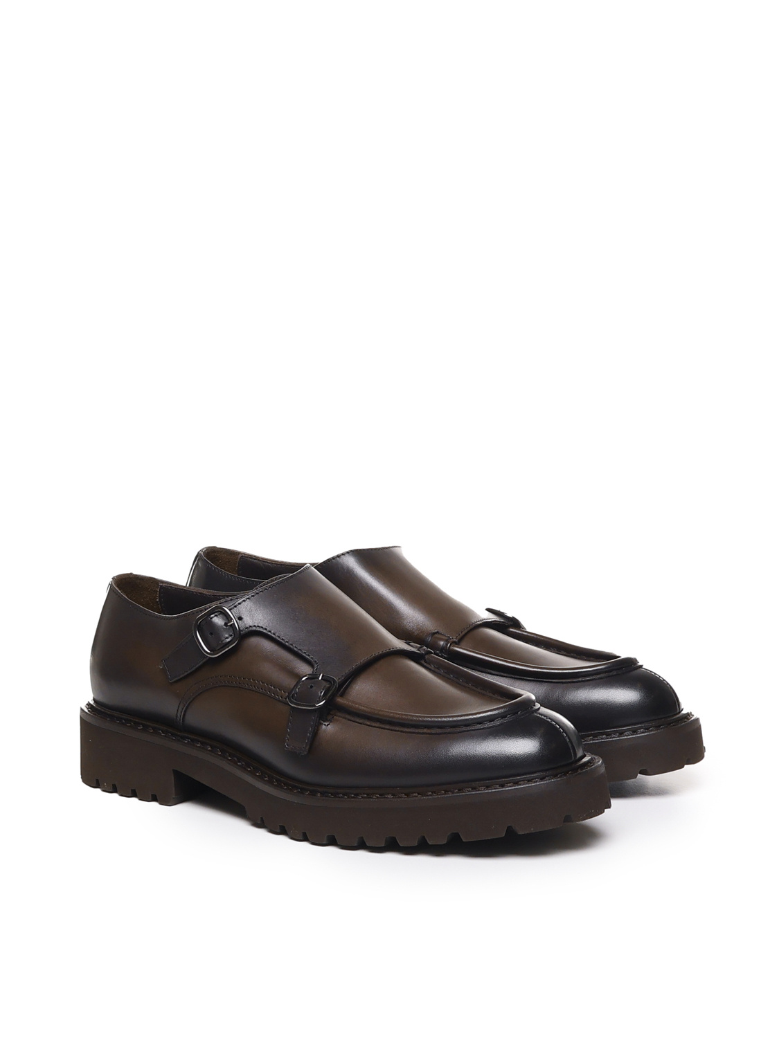 Doucal's Double-button Almond-toed Casual Shoes In Black