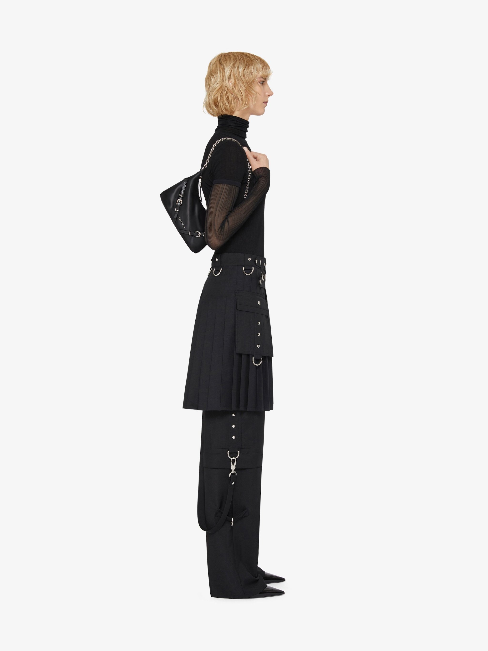 Givenchy Voyou Shoulder Bag In Black Polyamide In Black