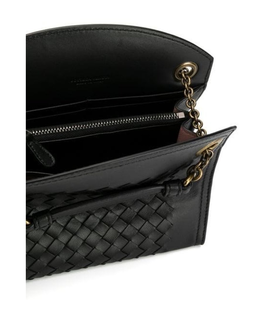 Bottega Veneta Intrecciato Mini Shoulder Bag In Black