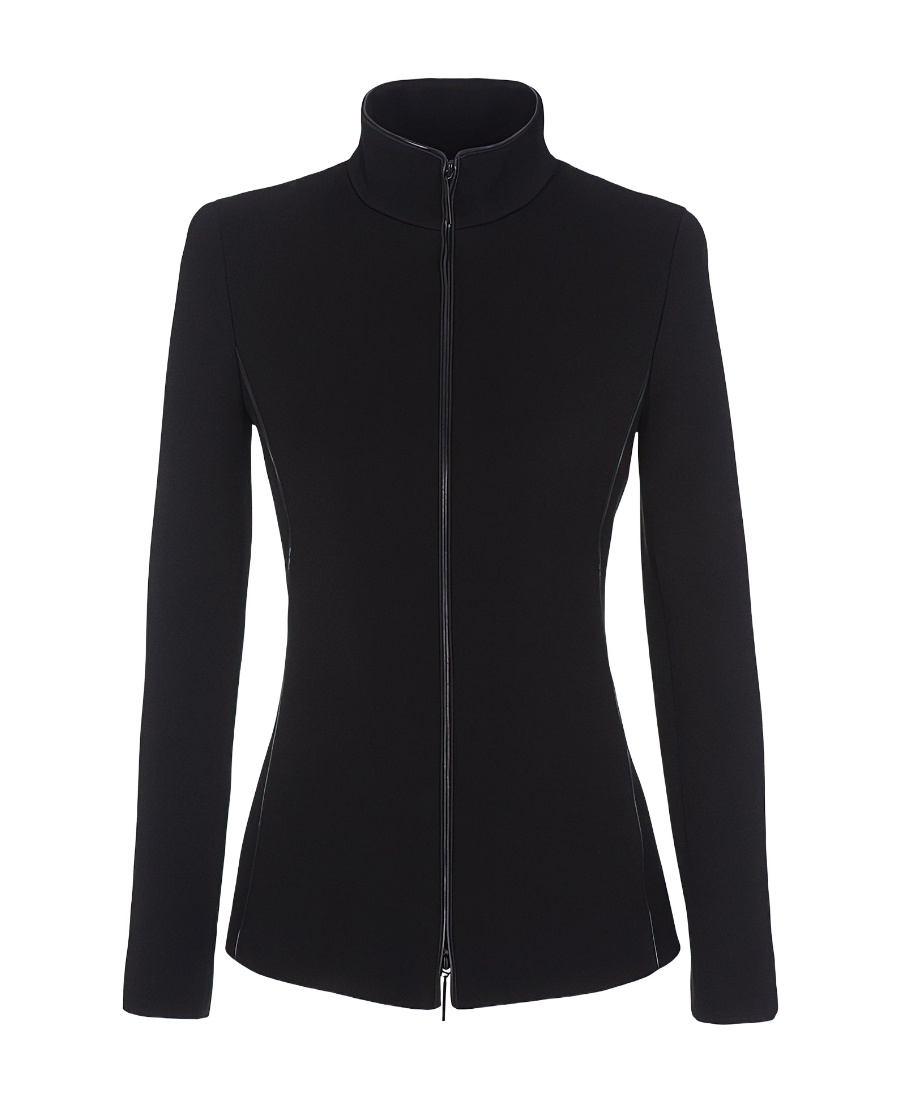 Giorgio Armani Long-sleeved Casual Jacket With Standing Collar In Black