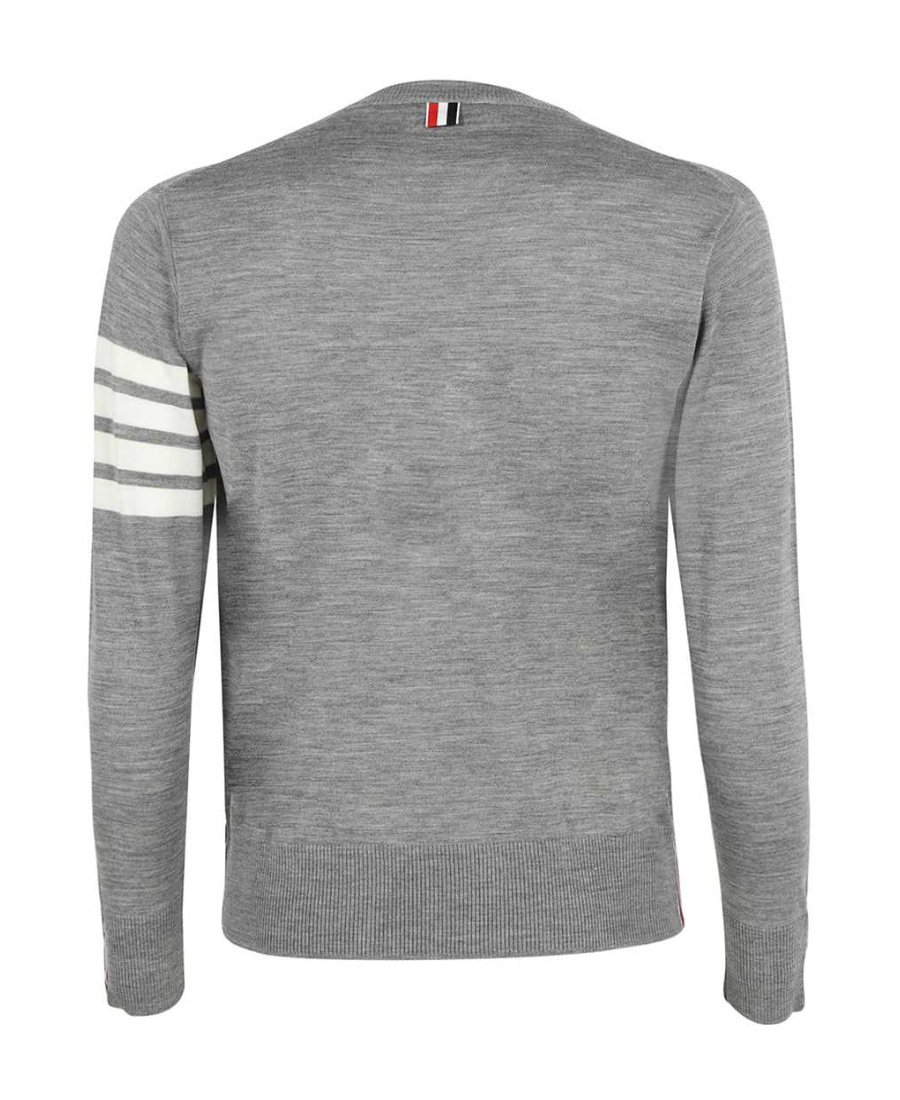 Thom Browne 4-bar Crew Neck Jumper In Gray