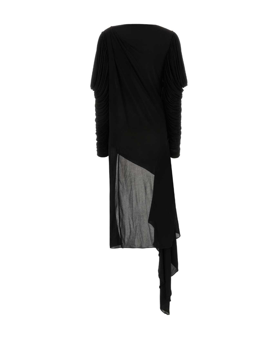 Gucci Asymmetric Crepe Mini Dress In Black