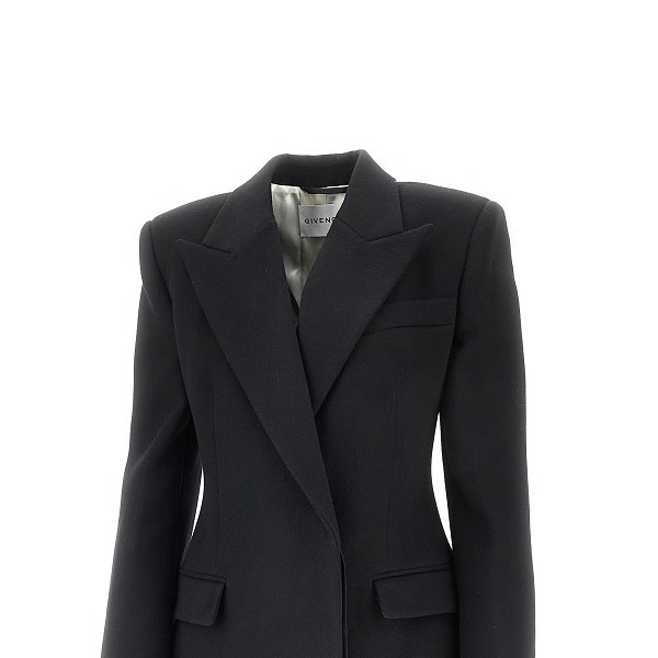 Givenchy Womens Black Regular-fit Double-breasted Wool Coat In Black