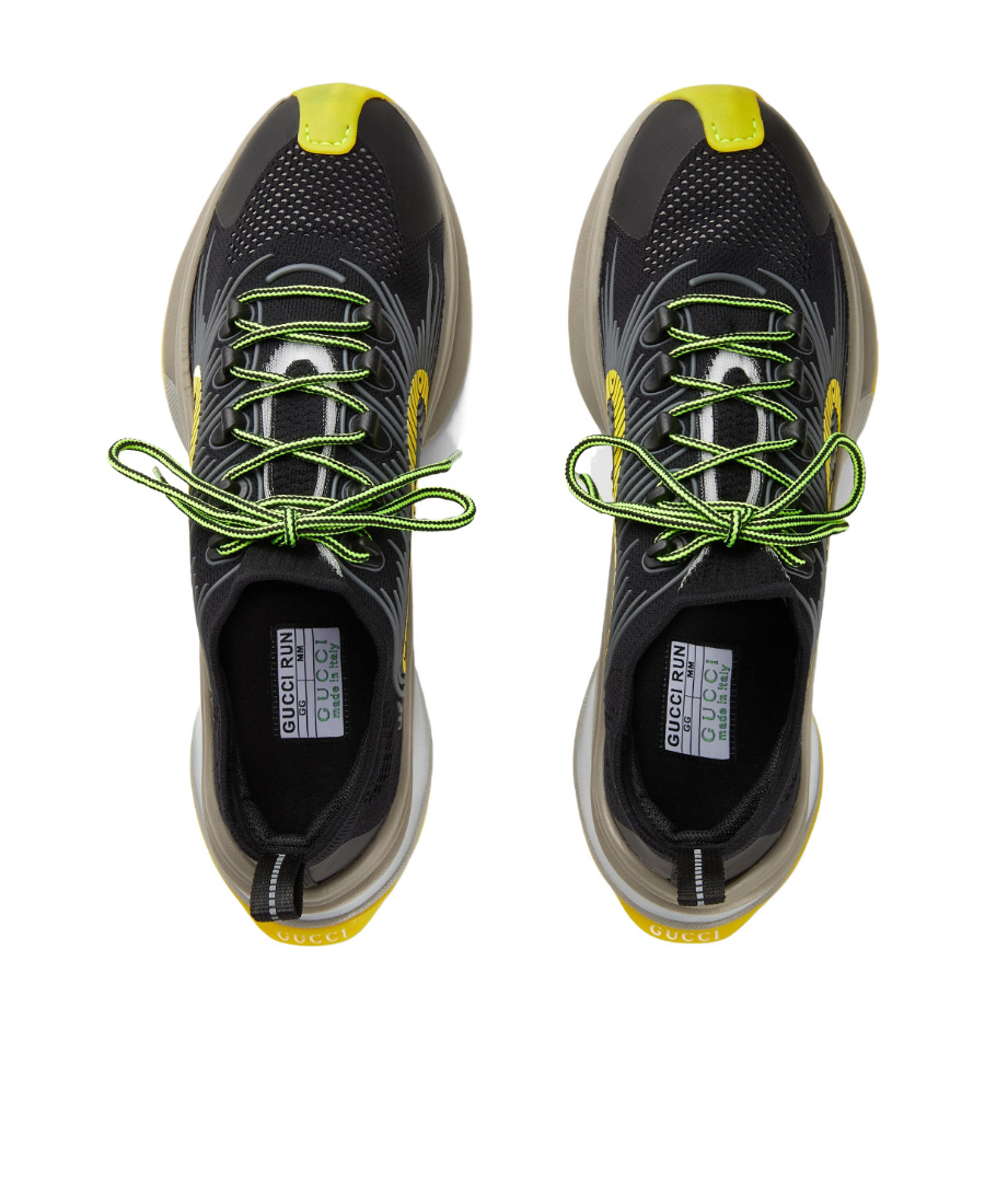 Gucci Run Lace-up Sneakers In Black