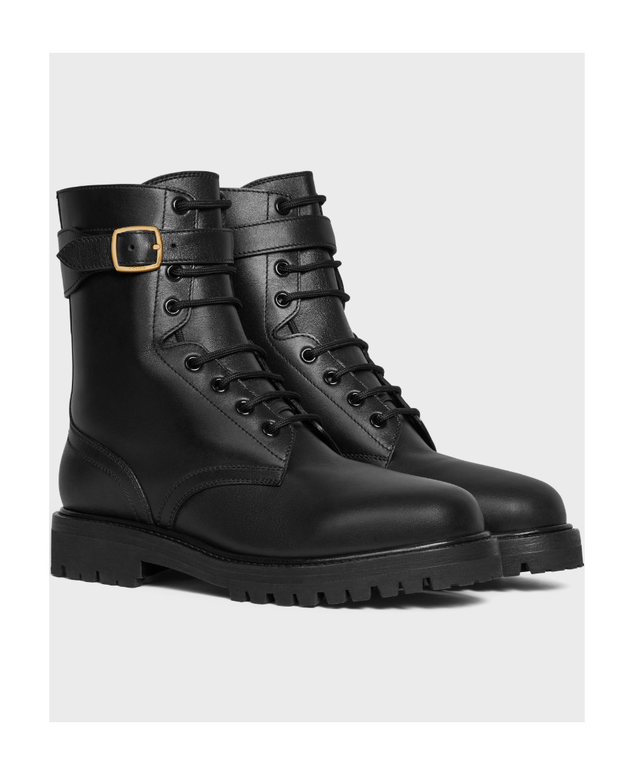 Celine Round-headed Short Boots In Black