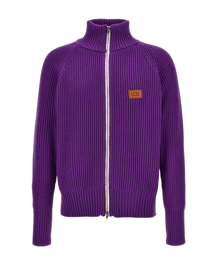 Lc23 Long-sleeved Zipper Sweater In Purple