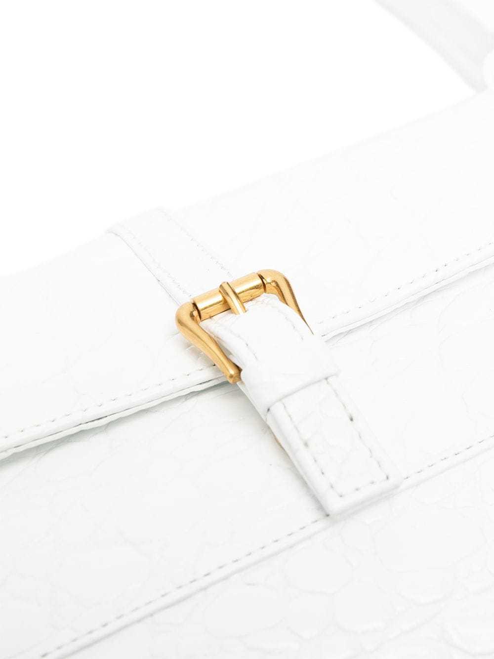By Far Miranda Crocodile-effect Shoulder Bag In White
