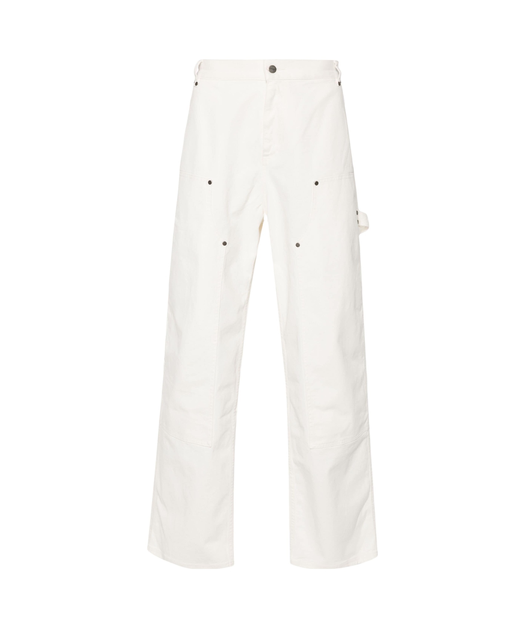 Represent Logo-embroidered Utility Trousers In White