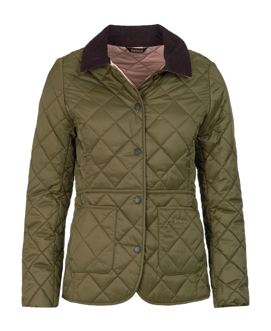 Barbour Diamond-quilted Field Jacket In Green