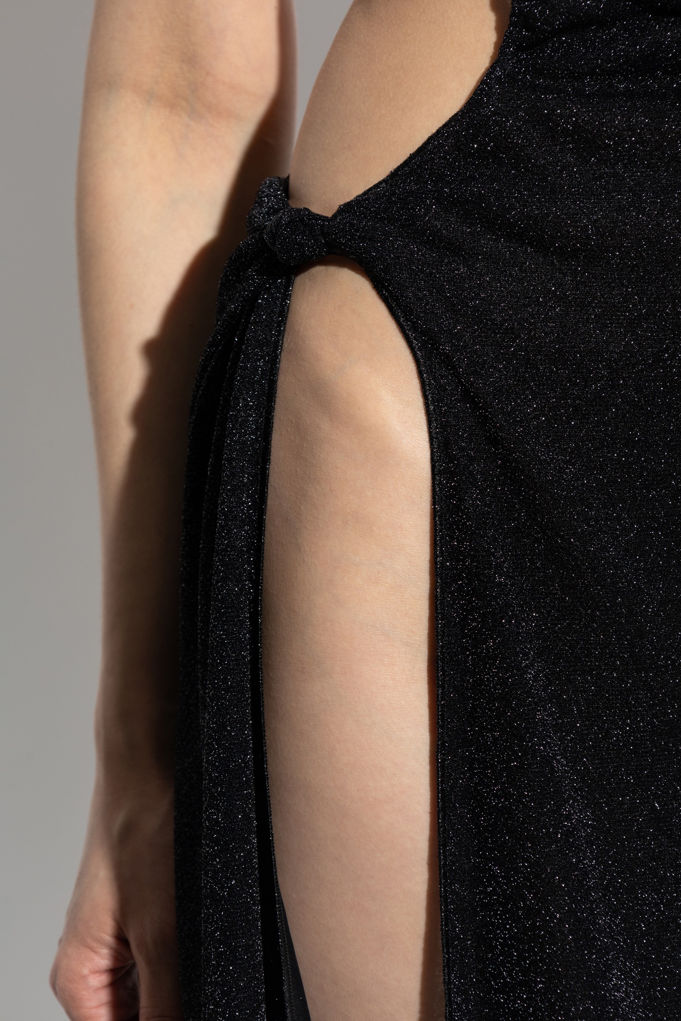 Oseree Ruched Halterneck Maxi Dress In Black