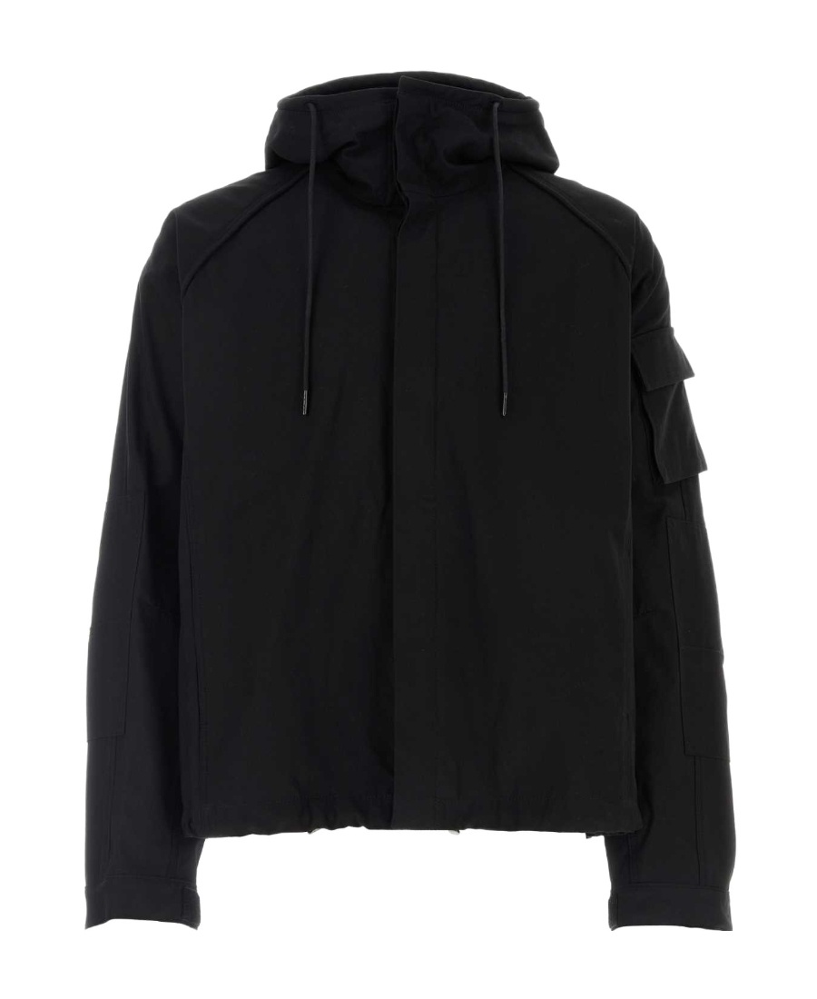 Juunj Drawstring Hood Shirt Jacket In Black